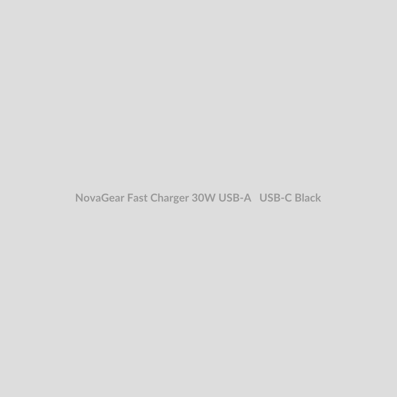 NovaGear Fast Charger 30W for USB-A + USB-C - Black
