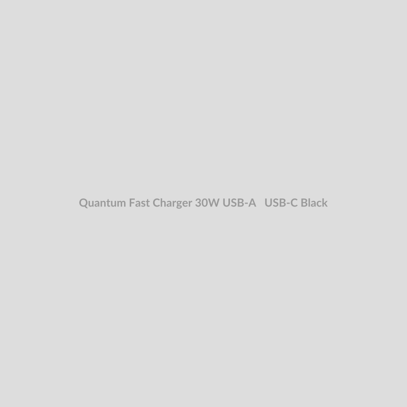 Quantum Fast Charger 30W for USB-A + USB-C - Black