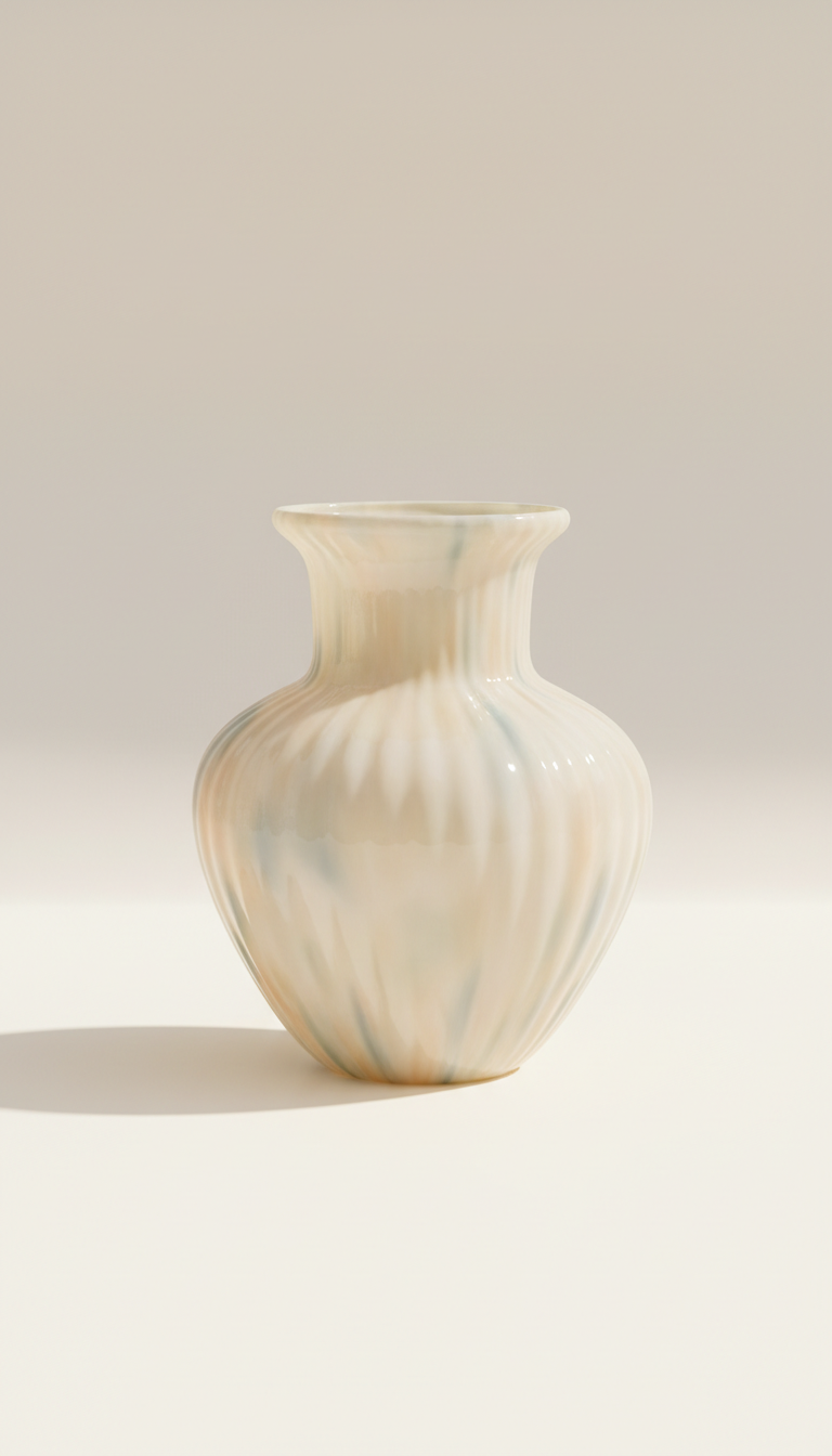 Sunlit Cream Glass Vase