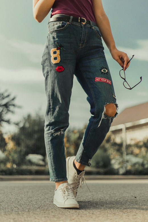 Wide Leg Baggy Jeans - Acid Wash