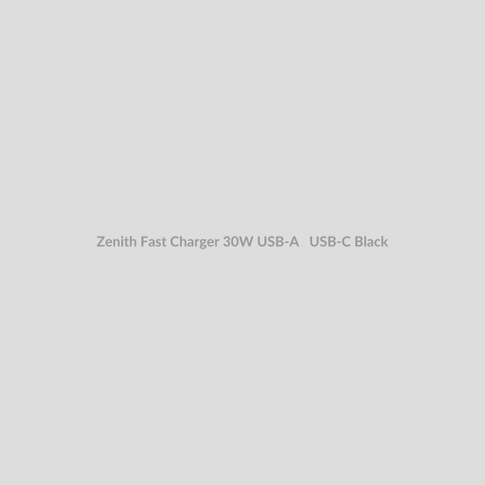 Zenith Fast Charger 30W for USB-A + USB-C - Black